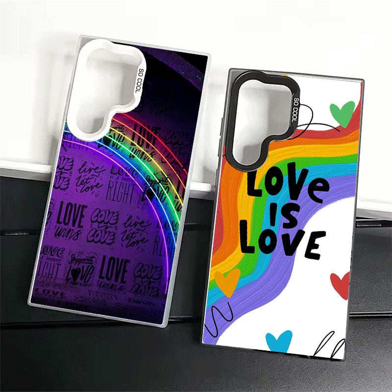 LGBT Rainbow Love Is Love Shockproof Phone Case for Samsung Galaxy S26 Edge S25 Ultra S24 FE S23 Plus S21 Cover Anti Fall Fundas
