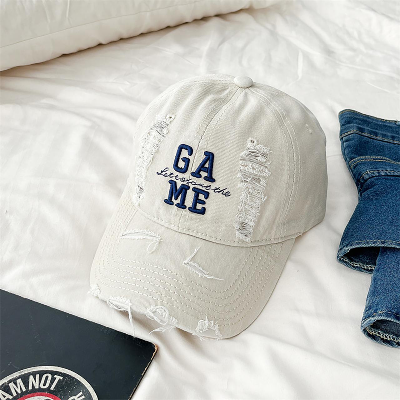 

Letter Embroidery Baseball Hat for Men Women Solid Color Vintage Adjustable Sunscreen Peaked Cap Unisex Casual Duckbill Hat Adjustable бежевый