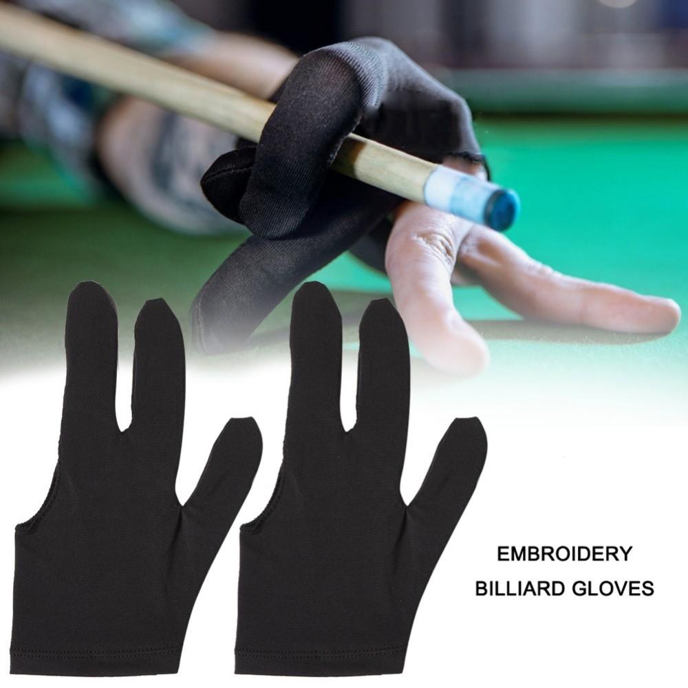 Breathable Pool Cue Gloves Black Billiards Glove Three-finger Gloves  Fitness Sports Accessories
