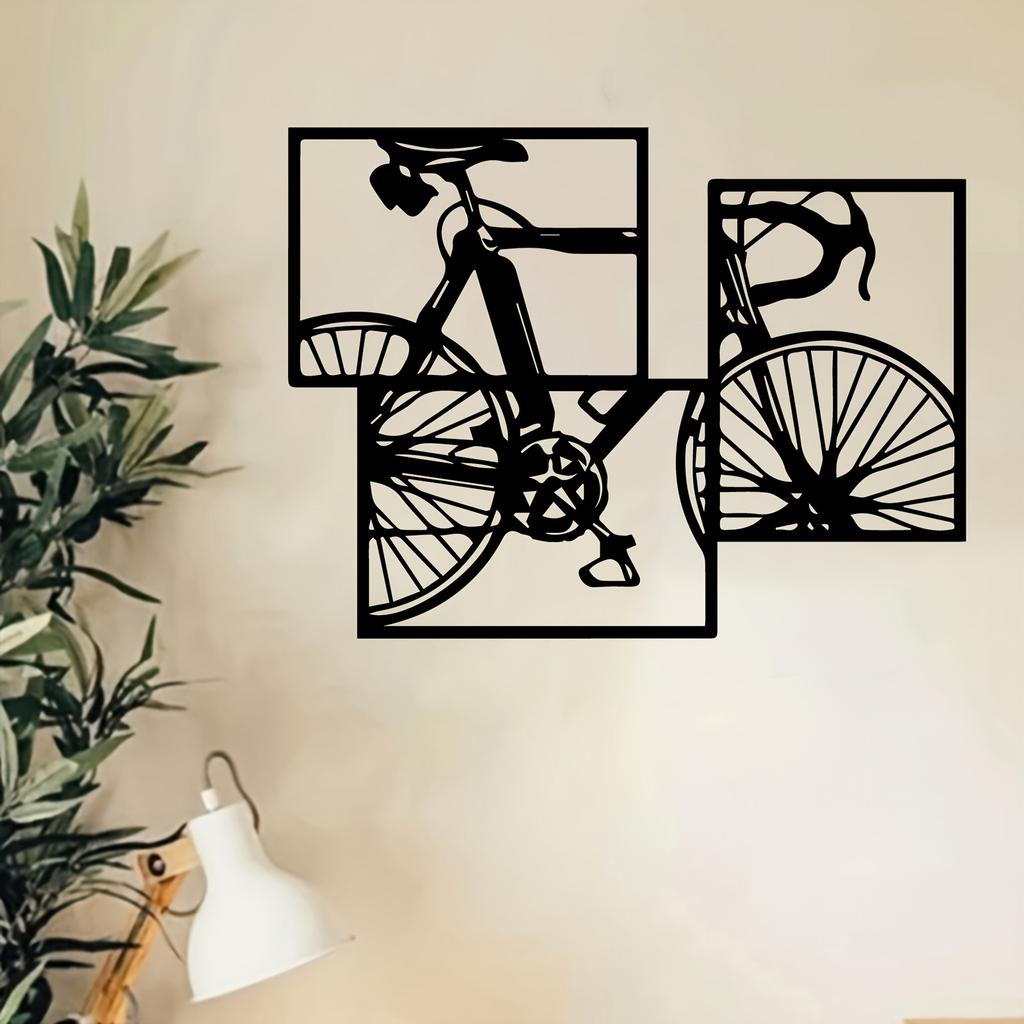 1pc Bicycle Metal Wall Art Sculpture Mural Cycling Lover Gift Indoor Outdoor Weather Resistant Decor