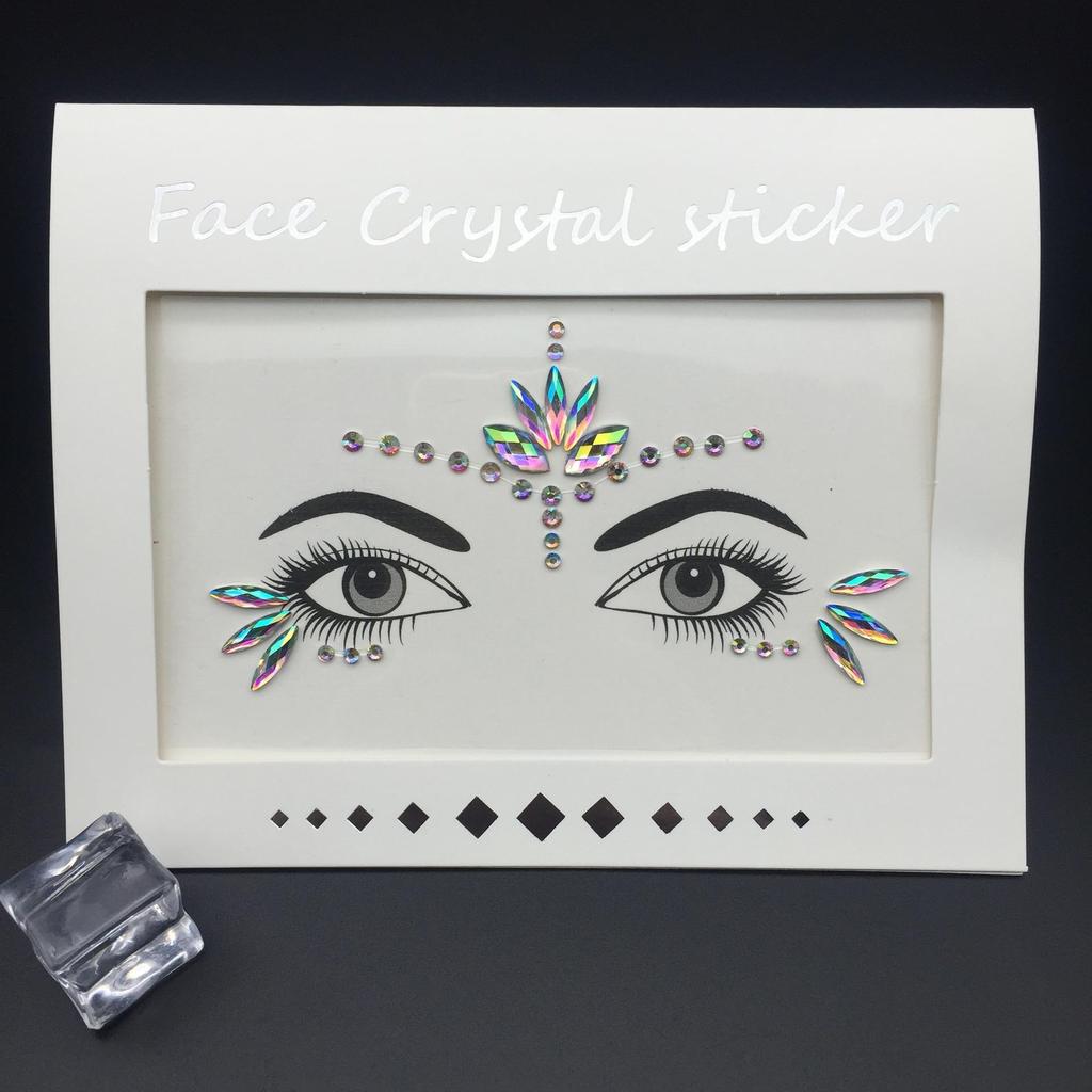 Crystal Tattoo Sticker Glitter Eyeliner Eyebrow Makeup Face Eyes Diamond Temporary Tattoo Rock Rhinestone 3D Eyeliner Stickers