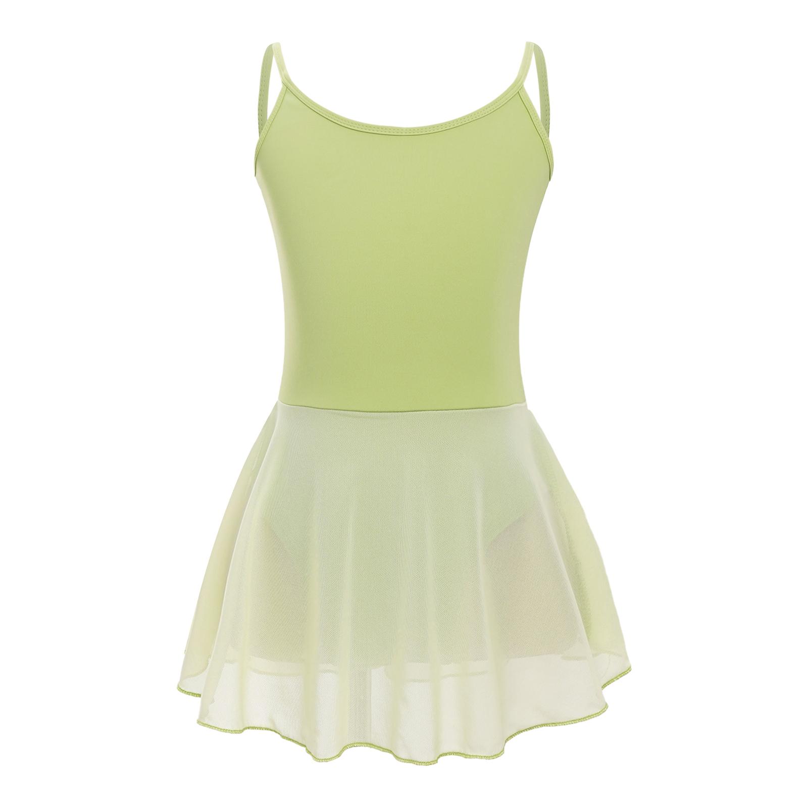 Yunduantong-electronic Meisjes Mouwloos Balletpakje Spaghettibandjes Laag Rug Design Rokje Camisole voor Training 13-14 Years