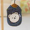 Lightweight Cartoon Striped Bear Vest Small Dogs Teddy Two-Legged Outfit With Leash Hole