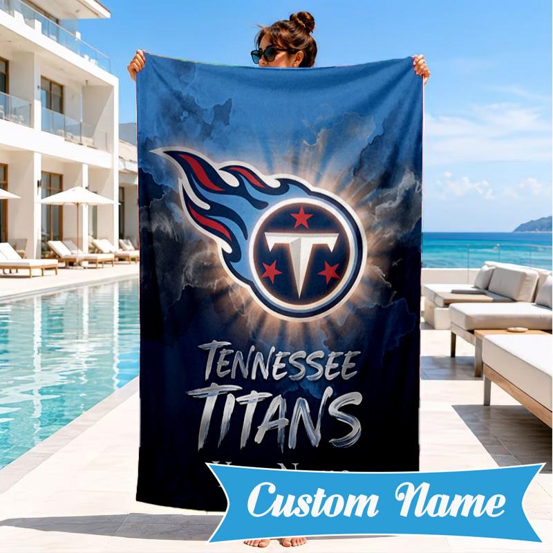Custom Name Tennessee Logo Art Personalized Microfiber Beach Towel, Quick-Dry, Ideal for Summer Travel, Beach Essential, Swimming