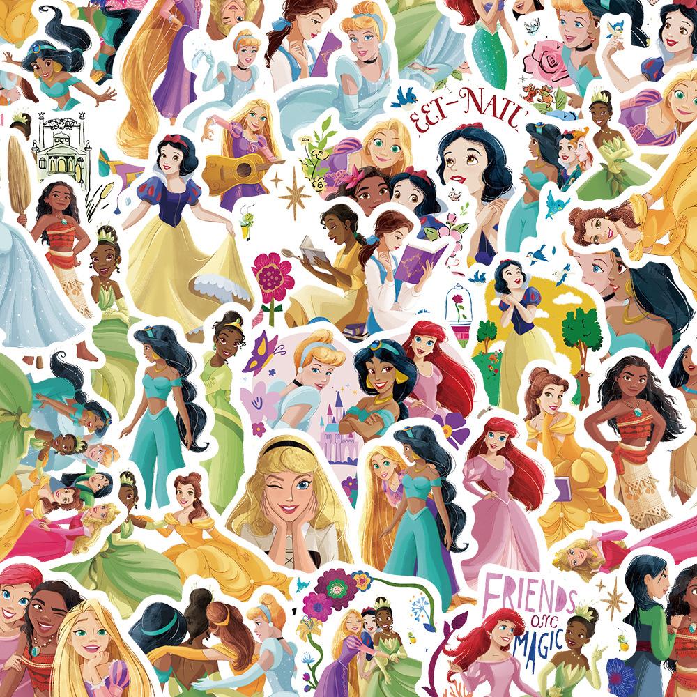 10/30/50pcs Cartoon Mix Princess Stickers Cute Snow White Belle Decal DIY Laptop Journal Notebook Kawaii Graffiti Sticker