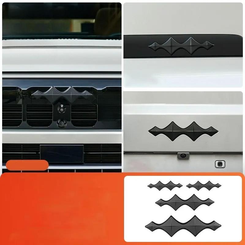 For BYD Leopard 8 DENZA B8 2025 2026 3D ABS Sticker Car Front Emblem Badge Decals Black Badge Logo Emblem Cover Car-Styling