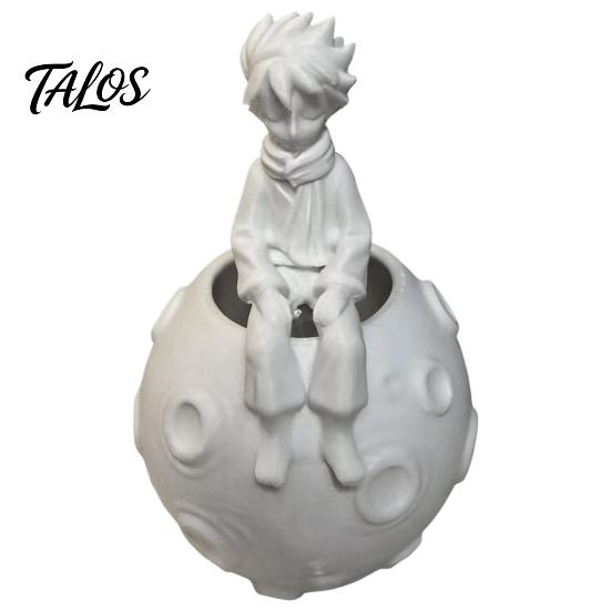 Pen Pencil Organizer 3D Printed Little Prince on Planet Holder, Multi-Functional Hollow Storage for Fine Detail Moon Pattern Decor Makeup Brushes,