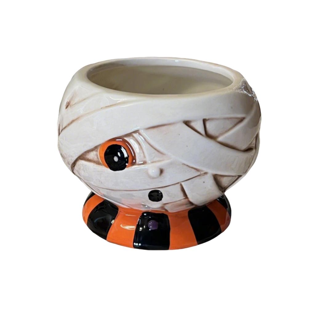 Retro Halloween Candy Bowl, Cute Mummy Ceramic Item, 5-inch Snack Jar, Attractive And Cute, Can Hold , Small Snacks, Etc.