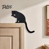 Niedliches Tier Tür Eckschild Holzschwarze Katze Topper, Minimalistisches Silhouette Rahmen Schild, Dekoratives Liebhaber Einweihungsgeschenk Deko für Wohnzimmer