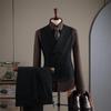 Plus Size Men's Striped Business Casual Wedding & Formal Suit Set