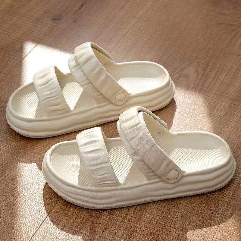Woman Slippers Round Toe Summer Open Low Heel Indoor Sandals Outside Slides Green Height Shoes for Women 2024 New Fashion B Sale