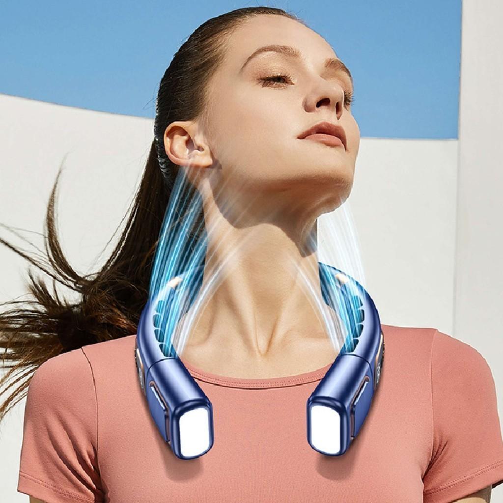 Portable Hanging Neck Fan Silent Bladeless Cooling Mini Air Conditioner Blue Black White Pink