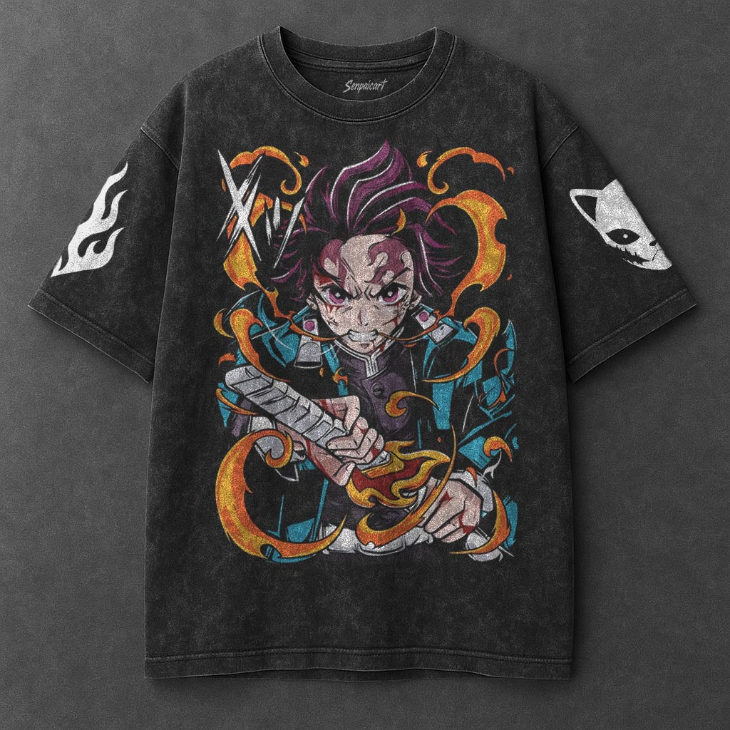 Koszulka Demon Slayer Prana Oversize Męska Damska Casual Bawełniana Odzież Letnia Krótki Rękaw Casual Luźne T-shirty Damskie Męskie Ubrania Wygodne Top