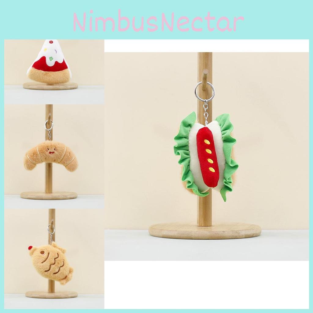 Cute Plush Hamburger Keychain Colorful Stuffed Toy Perfect For Kids And Adults