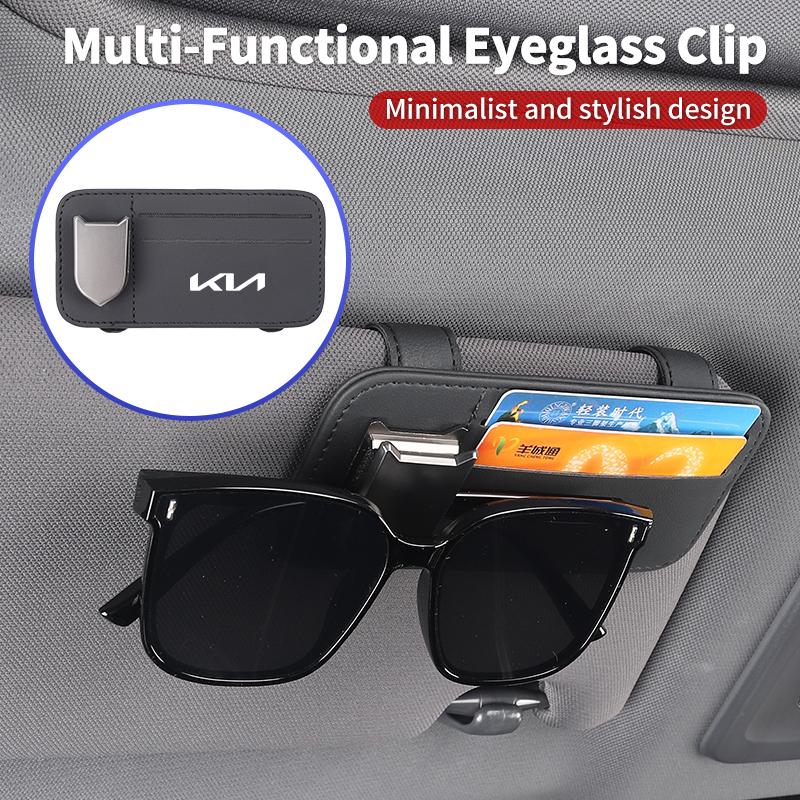 Car Visor Organizer Sunglass Holder Glasses Bag Card Clip Interior For KIA Rio K5 Sportage Ceed Sorento Picanto Stinger Optima C CZ3