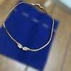 Used Necklace Gold Color Rhinestone