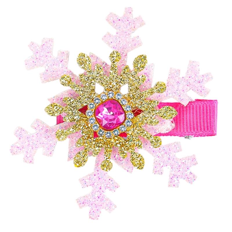 Snowflake Barrettes Studded Christmas Glitter Elegant Snowflake Hair Clip Christmas for Women, Snowflake