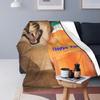 Big Floppa Blankets Funny Meme Caracal Cat Animal Wool Vintage Warm Throw Blankets for Home Decoration