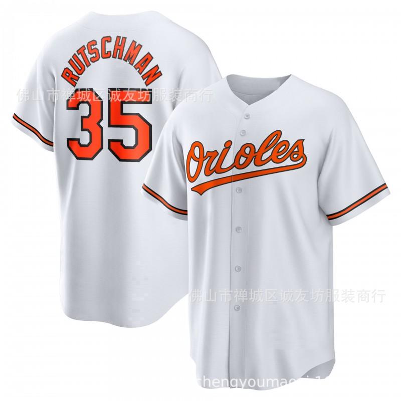 Baltimore Orioles 35 Adley Rutschman Orange Besticktes Baseballtrikot Unisex Fanbekleidung