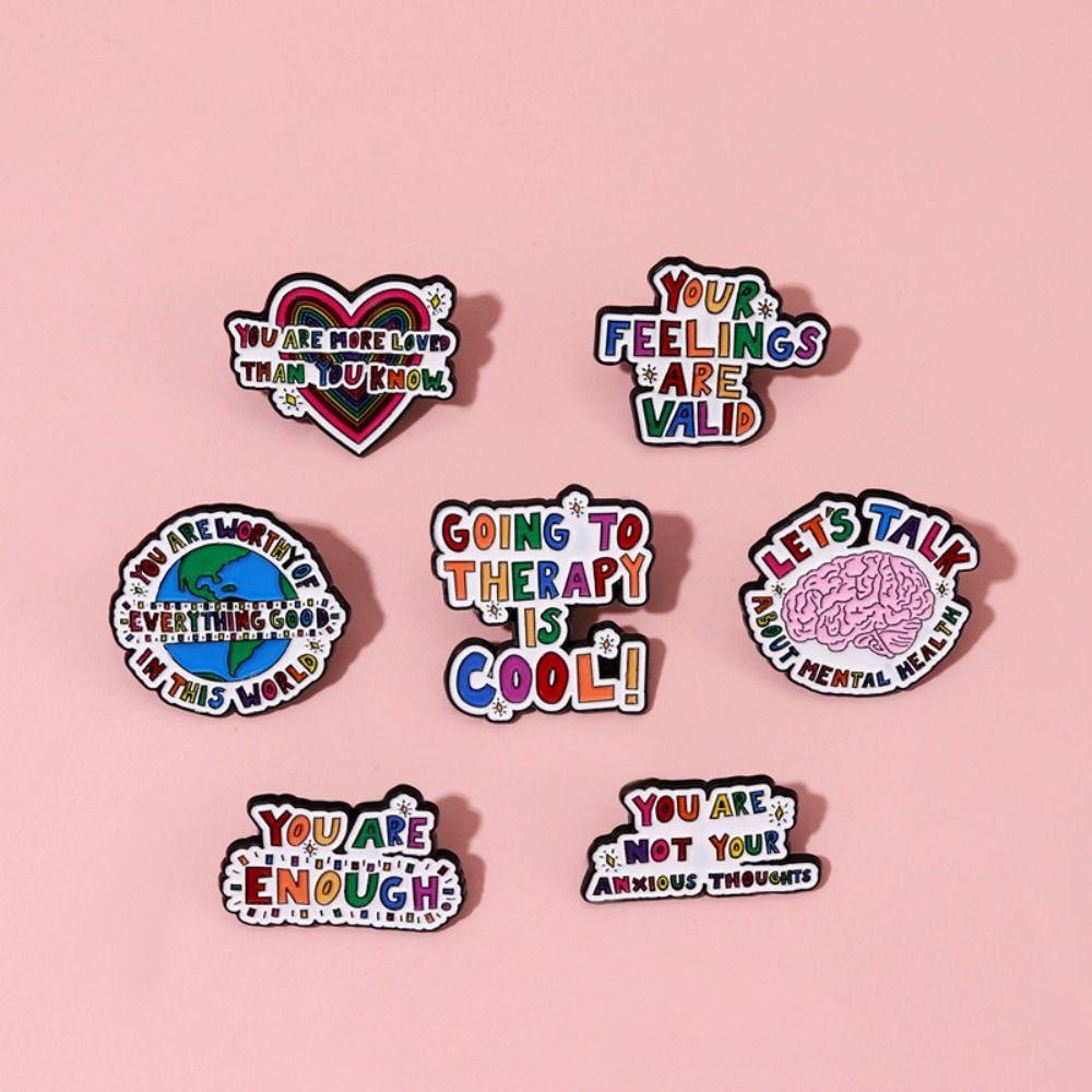 

Korean Style Mental Health Brain Brooch Enamel Sweet Bag Acessories