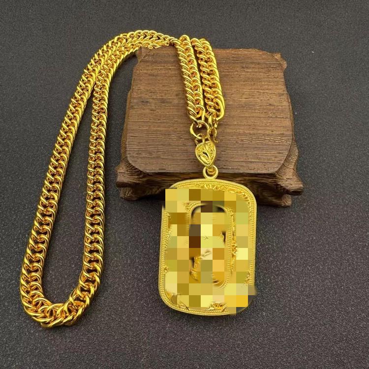 2026 Ethnic Style 18K Gold Plated Dragon & Guanyin Buddha Pendant Necklace for Men