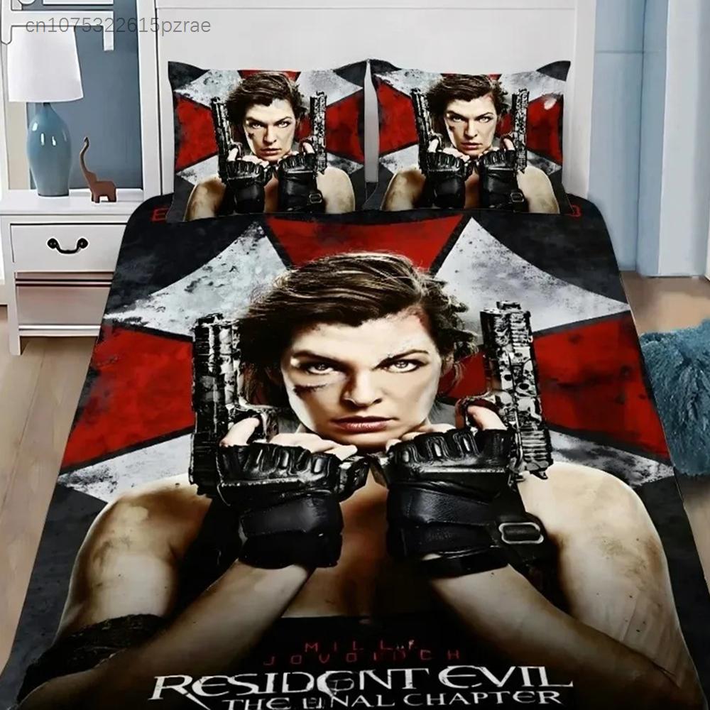 Duvet Cover Resident Evil 3D Exquisite Game Umbrella Digital Printing Bedding Set Comforter Bed Youth Home Decor Kids Boys Gift