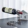 Iron Chain Wine Bottle Holder Hanging Wine Bottle Display Rack Kitchen Storage Rack Home Desktop Decoration