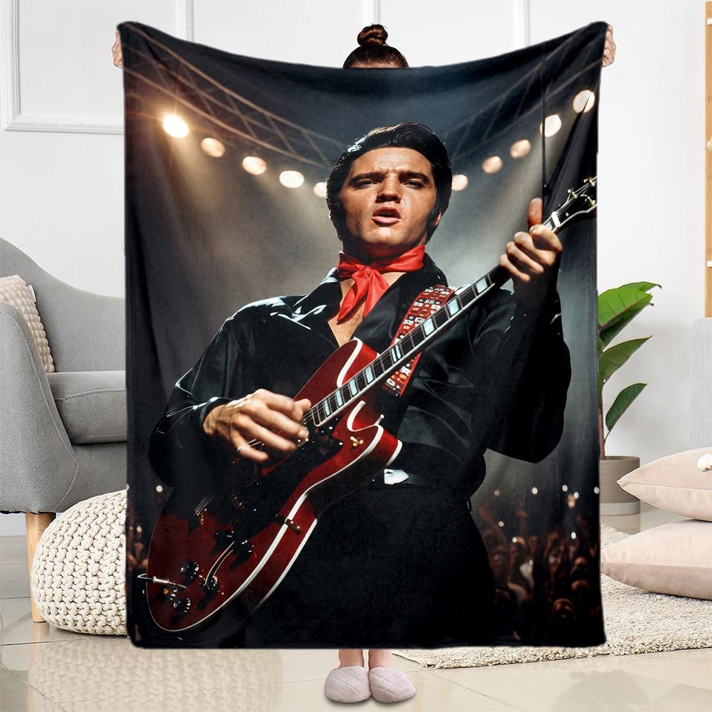 Elvis Presley Performance Blanket Warmthful Decor Suitable for Livingroom Office Bed for All Seasons Digital Print