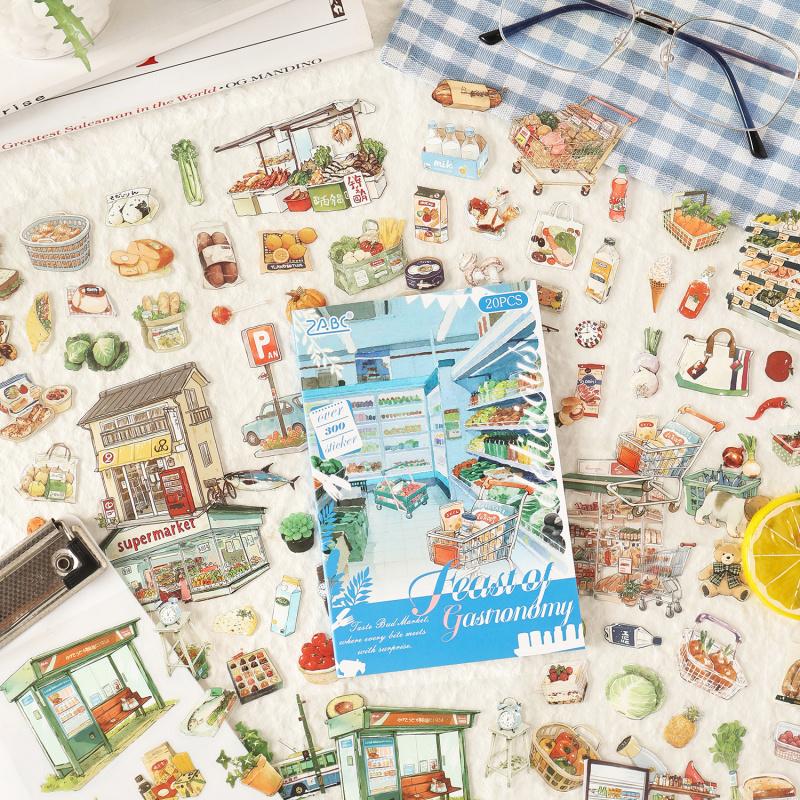 20Pcs Delicious Baking Snacks Theme Sticker Book Dessert Bread Journal DIY Decor Supplies