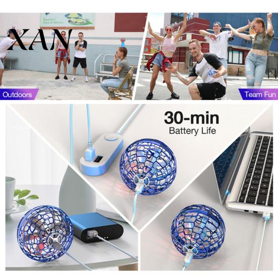 Magic Hover Orb Ball Toy with Colorful Light 360-degree Rotating UFO Sphere Remote Control Night Flying Drone Boomerang Fidget Spinner Indoor Outdoor