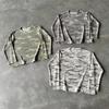 FlowStreet Retro Mode Camouflage Street Style Ronde Hals Losse Pullover T-shirt Top Casual Hiphop Rock High-street Lange Mouwen T-shirt Top