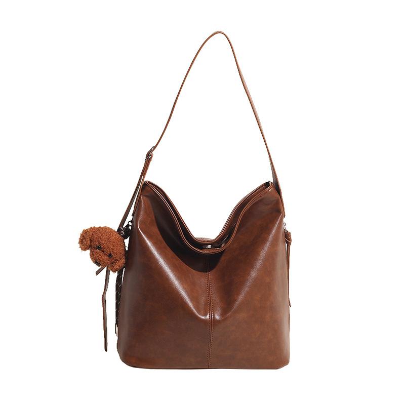 Bag Women's Large Capacity 2025 New Fashion Versatile Retro Premium Shoulder Bag Crossbody Bucket Bag