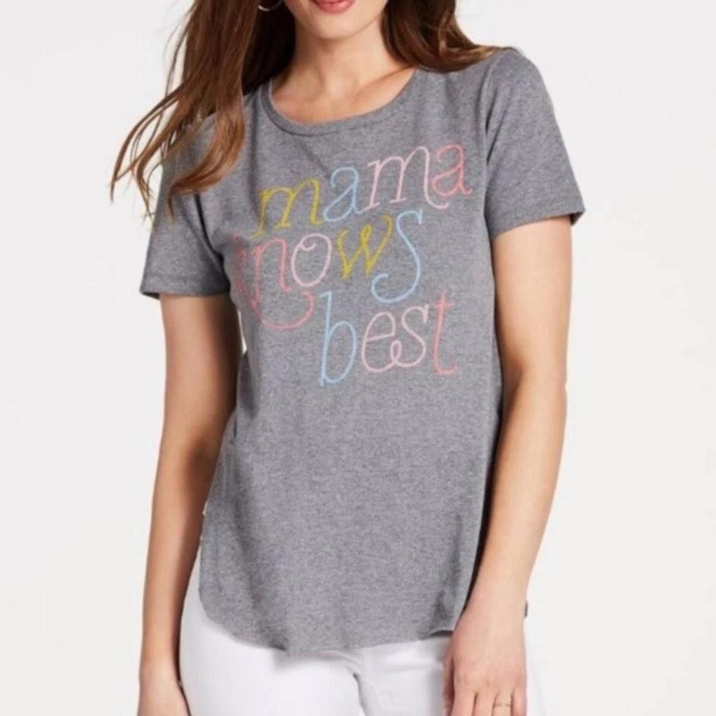 Junk Food Womens Mama Knows Best Gray Shirt New L 4XL