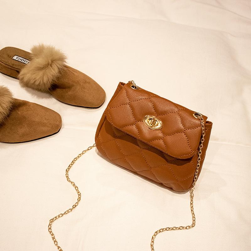 

Fashion women s bag new niche design texture embroidery bag small simple small bag коричневый