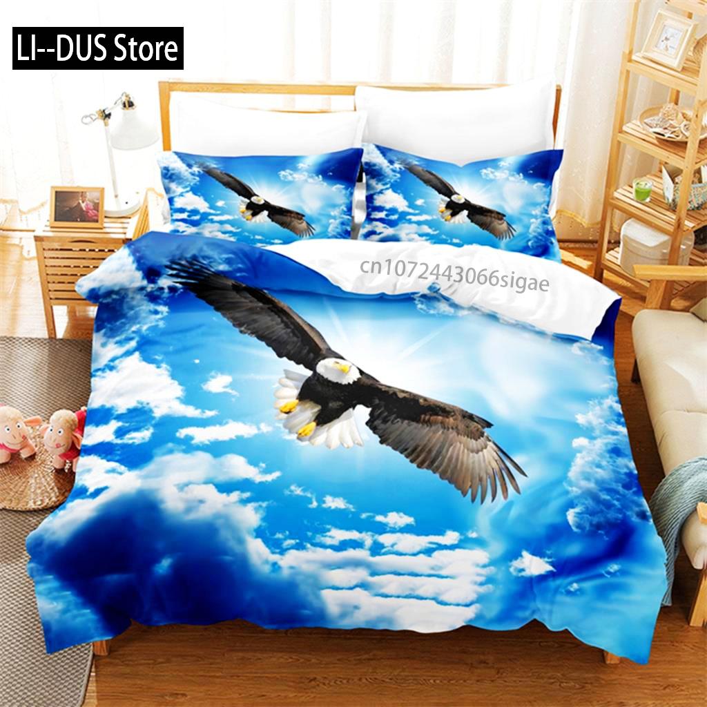 Blue Sky Eagle Queen Bedding Set Duvet Cover Set Bedding Digital Printing King Size Duvet Cover Set Bedding Set