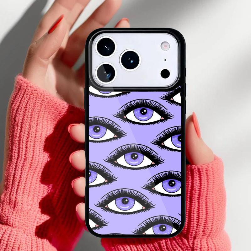 Eyes Eyelash Aesthetic soft Phone Case for iPhone 17 16 15 14 13 Pro Max Back Cover for 12 11 Pro Coque