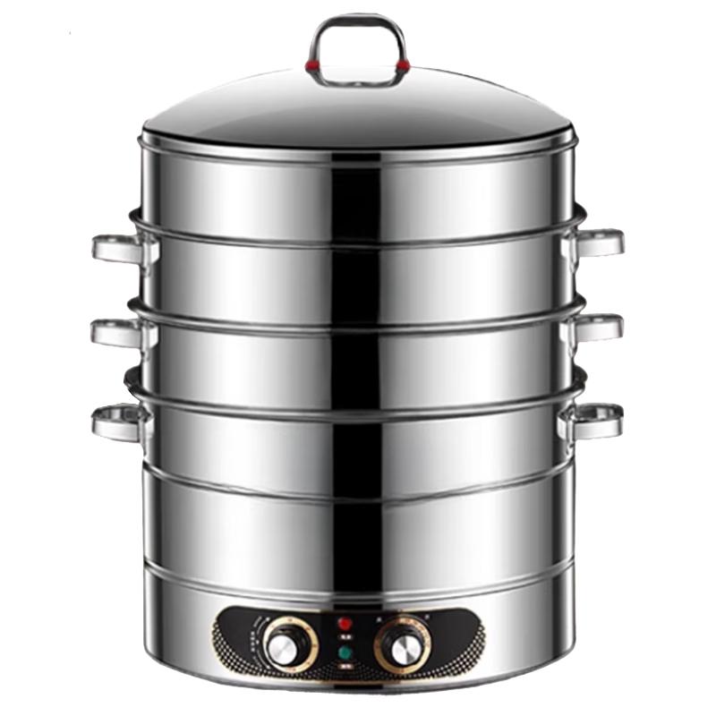 Suhle 42cm Elektrischer Dampfgarer aus Edelstahl mit Timer