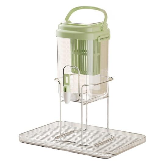 2L Drink Dispenser Large Capacity Cold Water Pitcher with Built-in Filter Tea Juice Leak-Proof Faucet Beverage Container