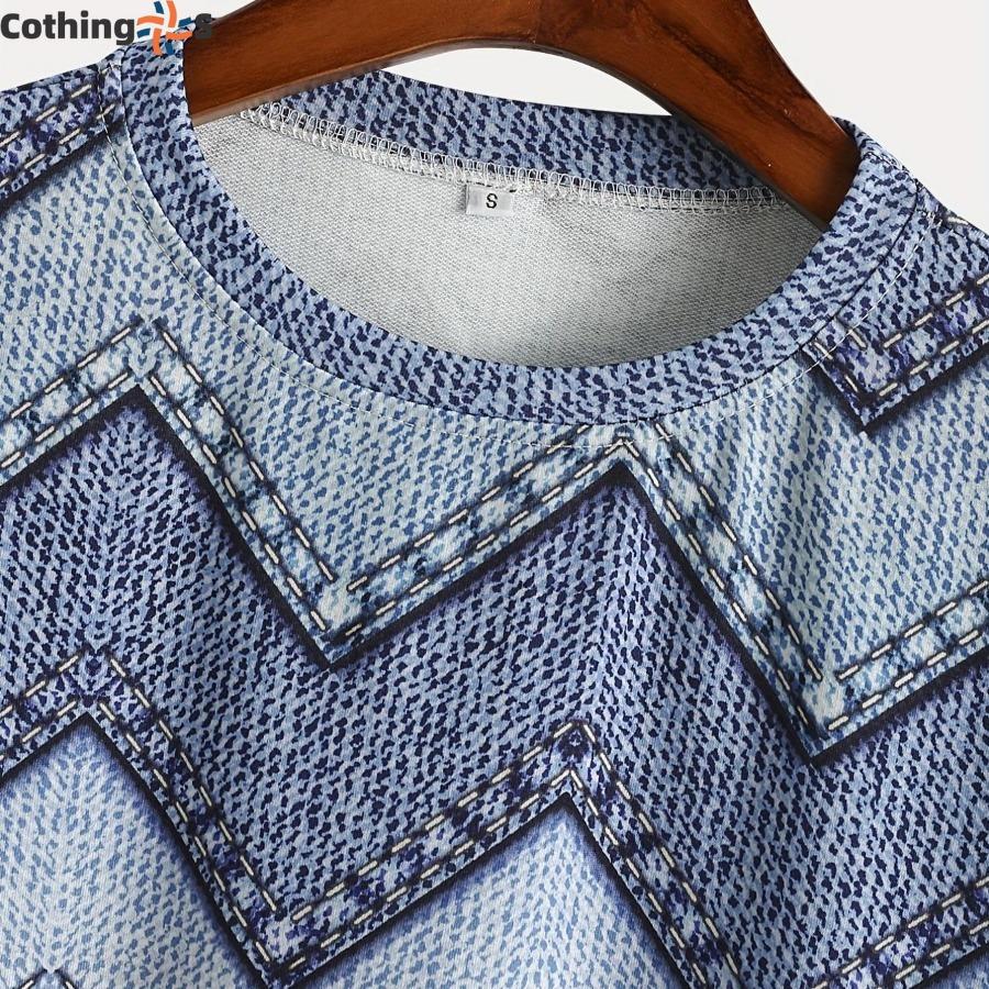 Mode Damtröja Randig Tryckt Huva Lös Topp