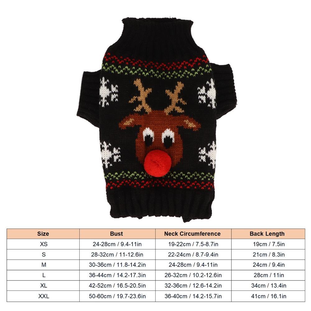 Soft Reindeer Dog Sweater Stretchy Cat Winter Apparel Festive Dog Holiday Costume  Outdoor Walking