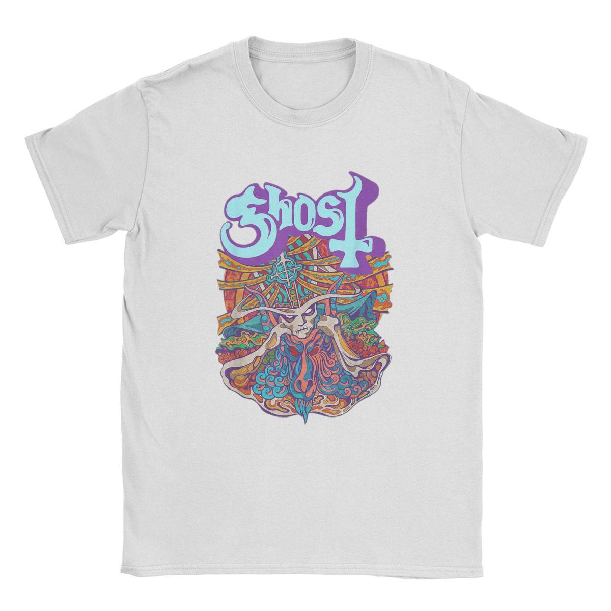 

Футболка Ghosts Band Seven Inches Of Satanic Panic для мужчин, хлопковые футболки с круглым вырезом, футболки в стиле хип-хоп и рока, короткий рукав, новые S белый