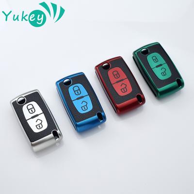 Für Peugeot 308 207 307 3008 5008 Schlüsselanhänger für Citroen C2 C3 C4 C8 Schlüssel 2 Tasten TPU Auto Schlüsselhülle Abdeckung Halter Schale Zubehör