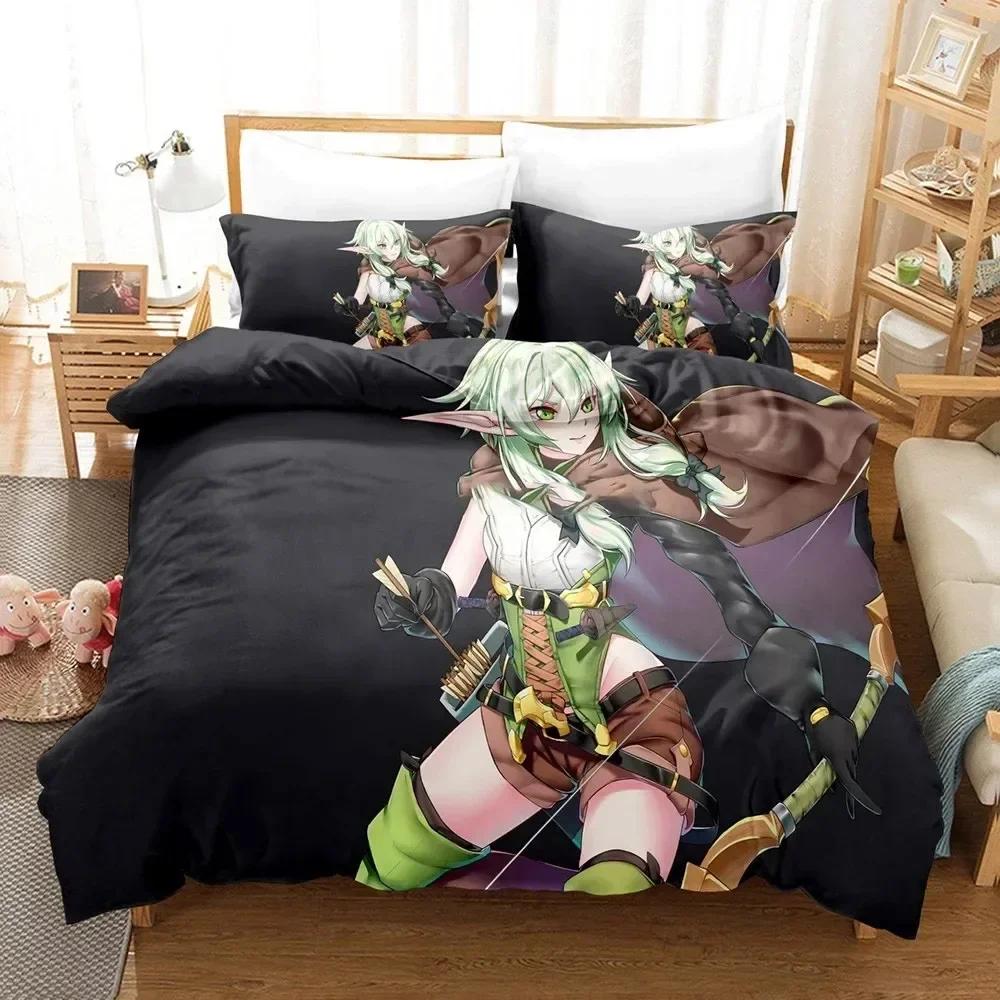 Anime Goblin Slayer Bedding Set Girl Bed Linen Quilt Duvet Cover Sets Home Decor Single Queen King Size Gift Kids Kawaii Cartoon