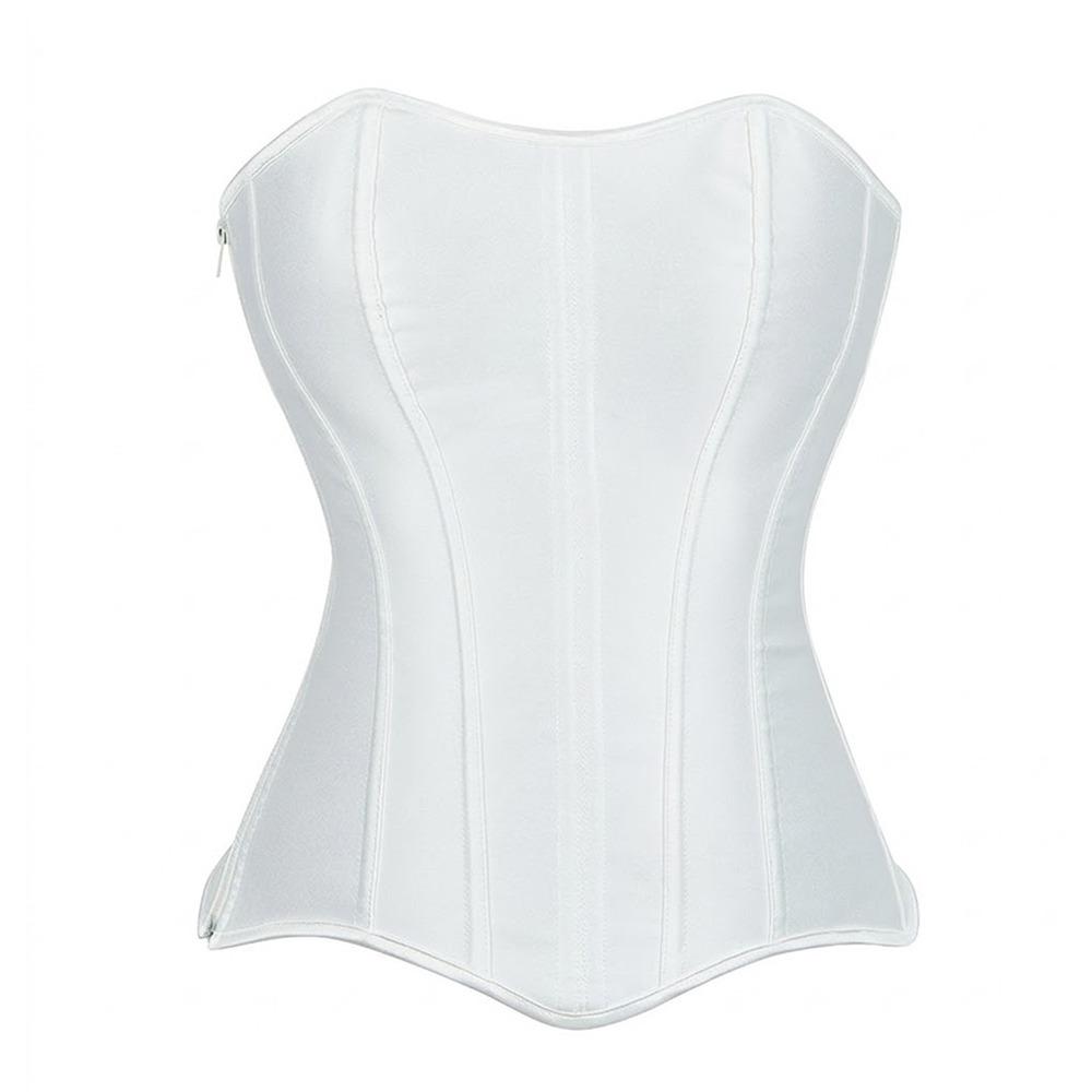 

Satin Bustier Tops Black White Shapewear Simple Body Shaper Steampunk L білий