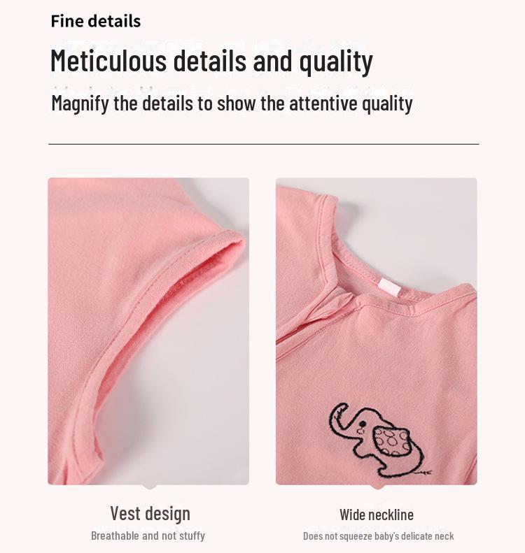 Sac de dormit din bumbac fără mâneci pentru bebeluși - Design anti-lovire