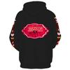 Hazbin Hotel Cute Character Stickers Print Hoodie Cartoon Long Sleeve Pullover Hooded Sweatshirt For Anime Lovers