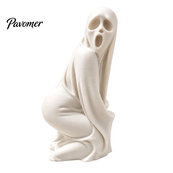 Ghost Figurine Funny Halloween Booty Figurine, 3D Printed Quirky Statue, Whimsical Home Ornament Hilarious Desktop Decoration for Office Tabletop