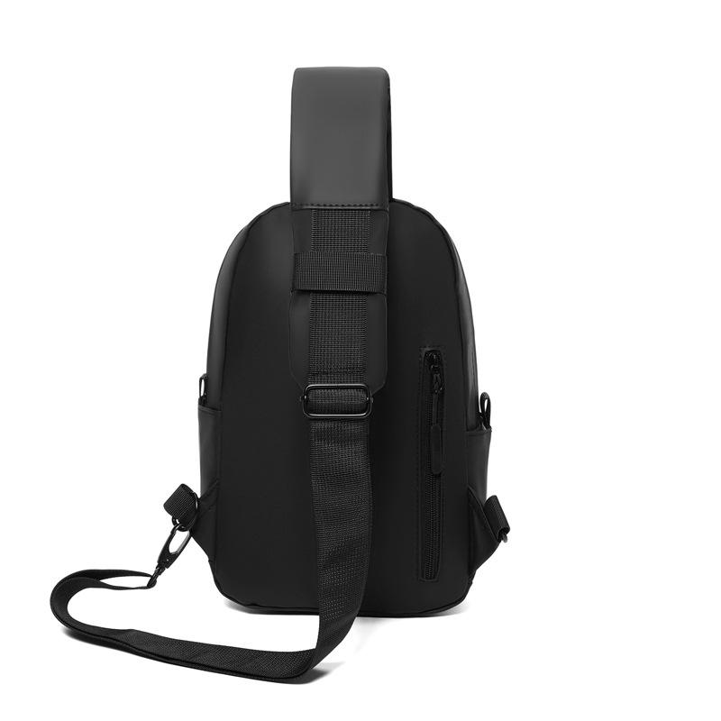 TS JYL laptop bag,Men Chest Bag Leather Simple Solid Color Shoulder Crossbody Waist Pack