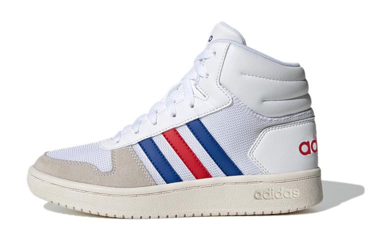 Adidas Neo Hoops 2.0 Mid K Abrasion Resistant Breathable Mid top Vintage Basketball Shoes White Kids  FW9121 35.5