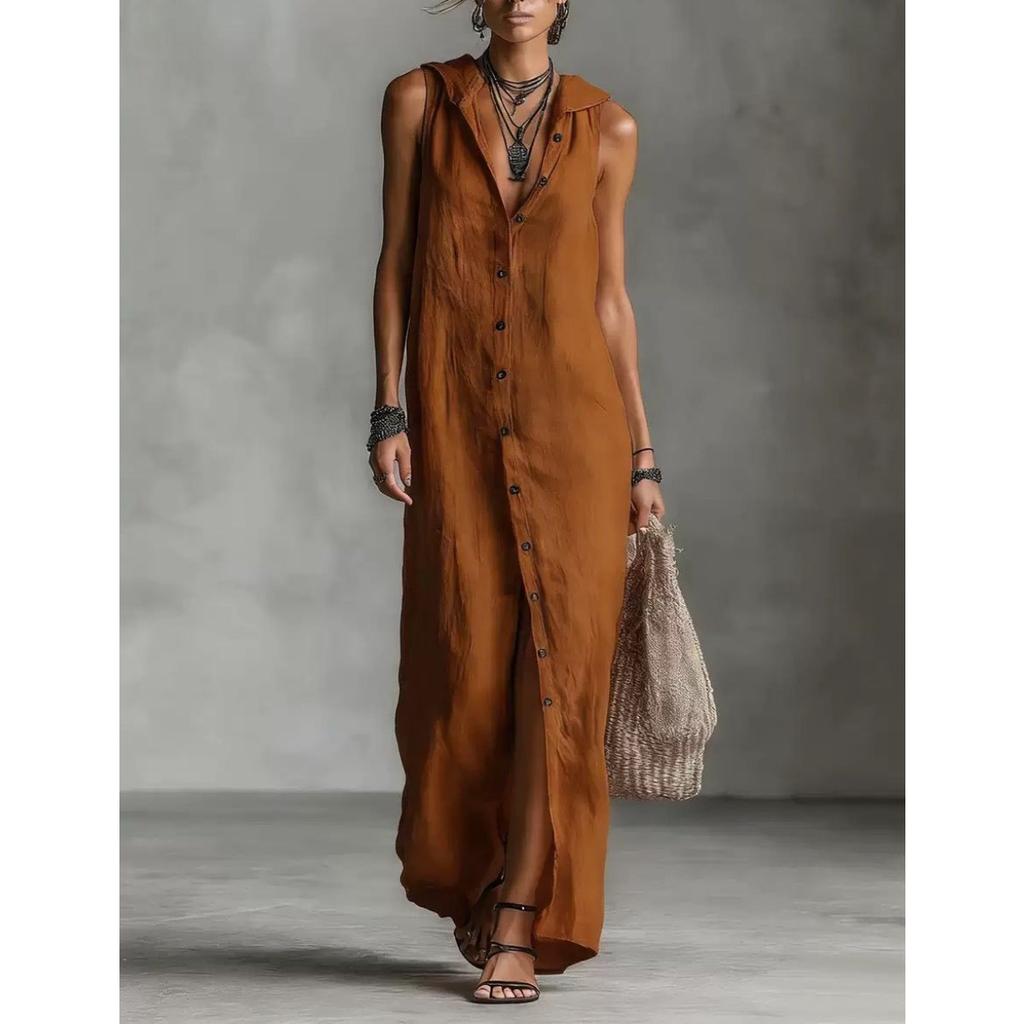 New Arrival Women's Sleeveless Long Maxi Dress, Summer Casual Dress for Women European American Style